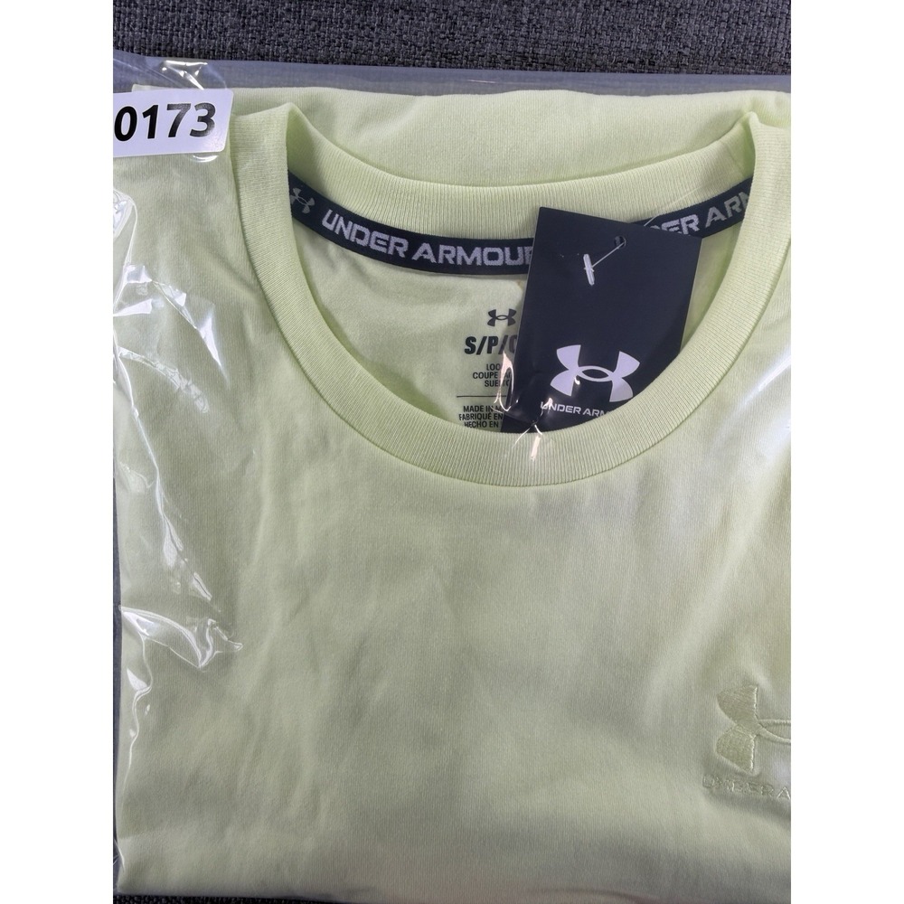 Under Armour Men's Small Yellow HeatGear T-Shirt Loose Fit Short Sleeve NWT - Picture 10 of 10